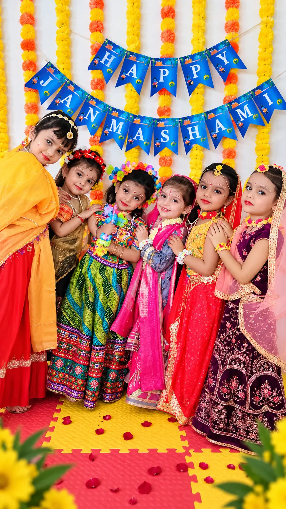 Little Krishna and Radha performers at the school celebration